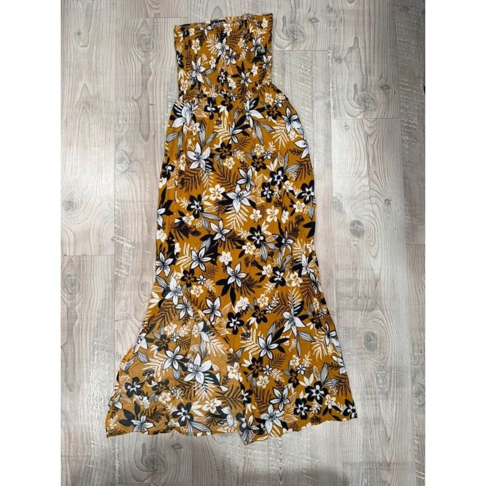FULL CIRCLE TRENDS Floral Strapless Maxi Dress, Size Small